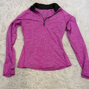 Nike Pink Half-Zip Long Sleeve Performance Top